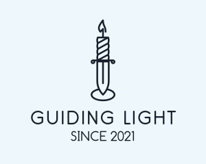 Blue Knife Candle  logo design