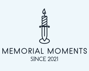 Commemoration - Blue Knife Candle logo design
