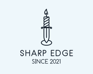 Blue Knife Candle  logo design