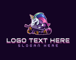 Character - Unicorn Gaming Creature logo design