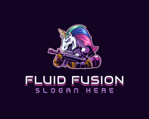 Bisexual - Unicorn Gaming Creature logo design