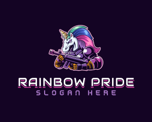 Homosexual - Unicorn Gaming Creature logo design