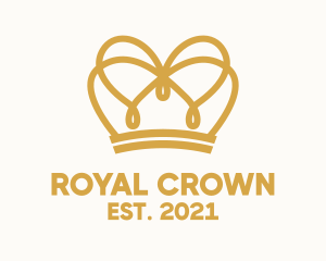 Gold Royal Crown logo design