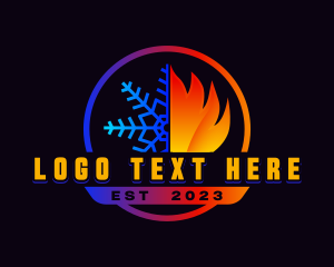 Hot - Ice Fire Hvac logo design