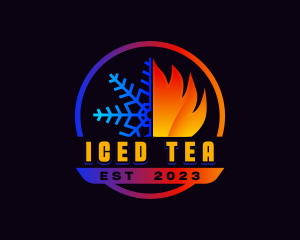 Ice Fire Hvac logo design