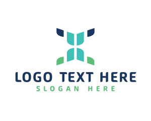 Businessman - Colorful Tech Letter X logo design