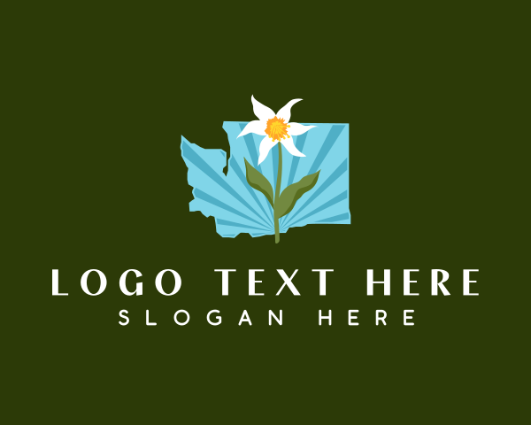 Map - Washington Lily Flower logo design