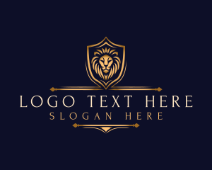 Wildlife - Lion Shield Crest logo design