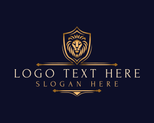 Hotel - Lion Shield Crest logo design