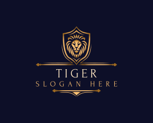 Lion Shield Crest logo design