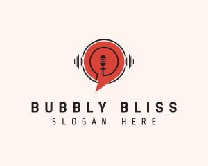 Audio Speech Bubble Podcast logo design