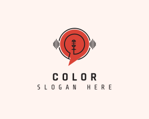 Podcast - Audio Speech Bubble Podcast logo design