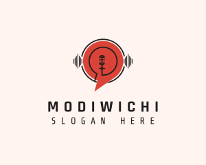 Audio Speech Bubble Podcast logo design