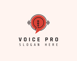 Announcer - Audio Speech Bubble Podcast logo design