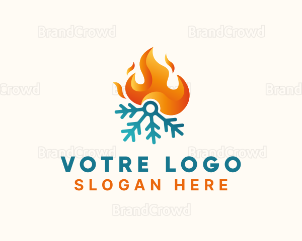 Cold Snowflake Fire Logo