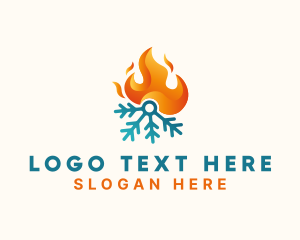 Torch - Cold Snowflake Fire logo design