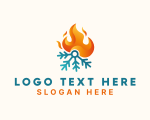 3d - Cold Snowflake Fire logo design