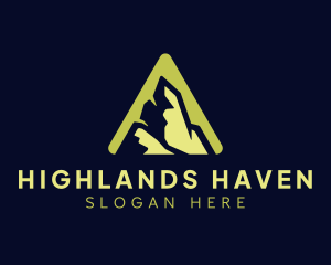 Highlands - Triangle Mountain Peak logo design