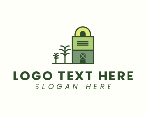 Tree - Eco House Building logo design