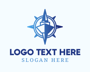 Sea Transport - Nautical Ship Compass logo design