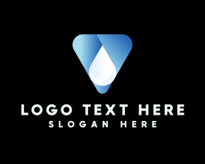Liquid - Triangle Water Droplet logo design