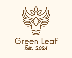 Natural Leaf Cow logo design