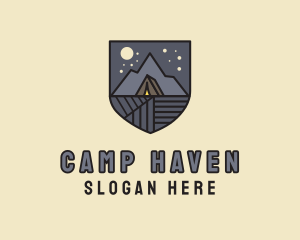 Night Outdoor Camping logo design