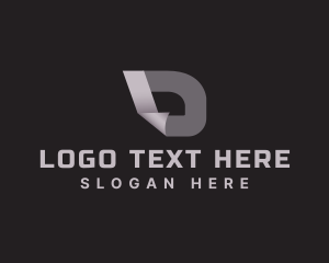 Organization - Grayscale Fold Origami Letter D logo design