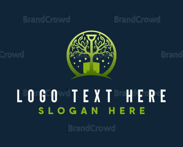 Leaf Shovel Gardening Logo