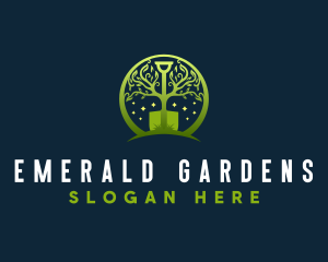 Leaf Shovel Gardening logo design