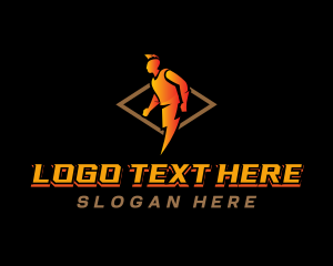 Voltage - Man Lightning Bolt logo design
