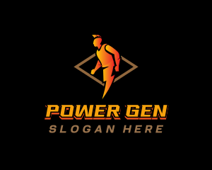 Generator - Man Lightning Bolt logo design