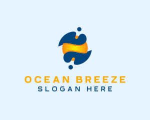 Abstract Ocean Sun  logo design