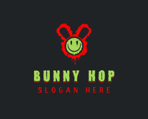 Bunny Smiley Graffiti  logo design