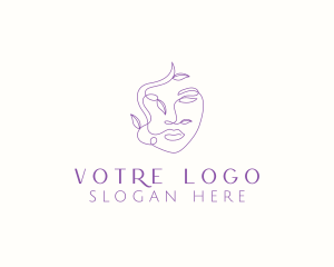 Skincare - Feminine Face Leaves logo design