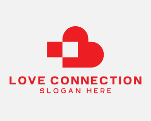 Dating - Heart Dating App logo design