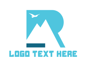 Letter R - Mountain Letter R logo design