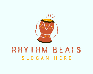  African Percussion Drum logo design