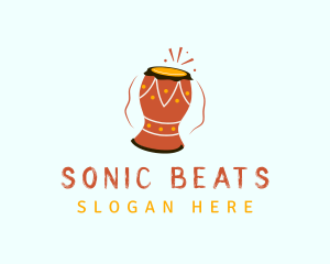  African Percussion Drum logo design