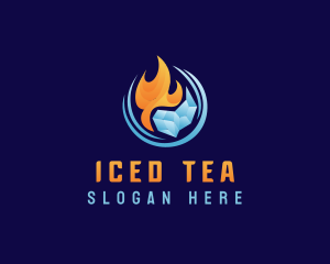 Fire Ice Cooling logo design