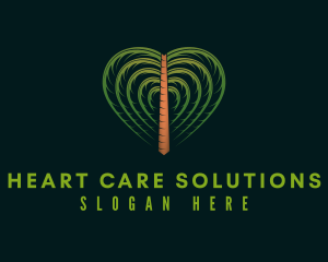 Tropical Heart Tree logo design