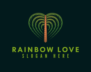 Tropical Heart Tree logo design