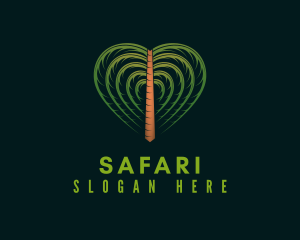 Botanical - Tropical Heart Tree logo design