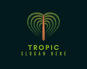 Tropical Heart Tree logo design