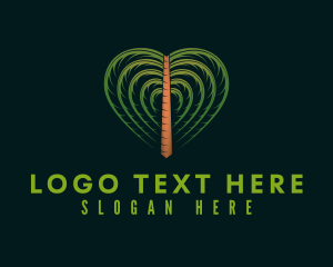 Vacation - Tropical Heart Tree logo design