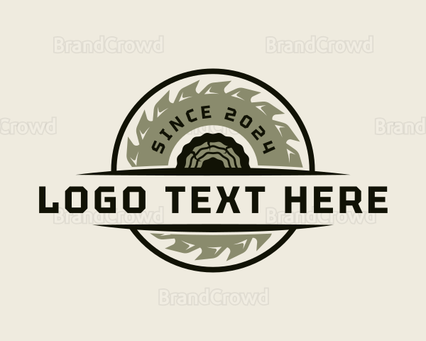 Wood Cutter Sawmill Logo