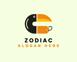 Tropical Bird - Letter C Toucan Tag logo design