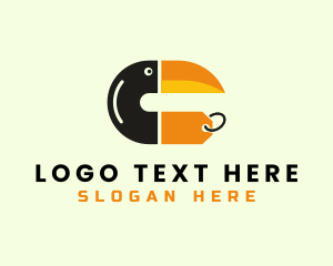 Sale - Letter C Toucan Tag logo design