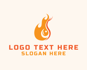 Fireman - Blazing Fuel Flame logo design