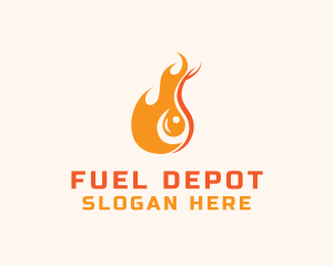 Gasoline - Blazing Fuel Flame logo design